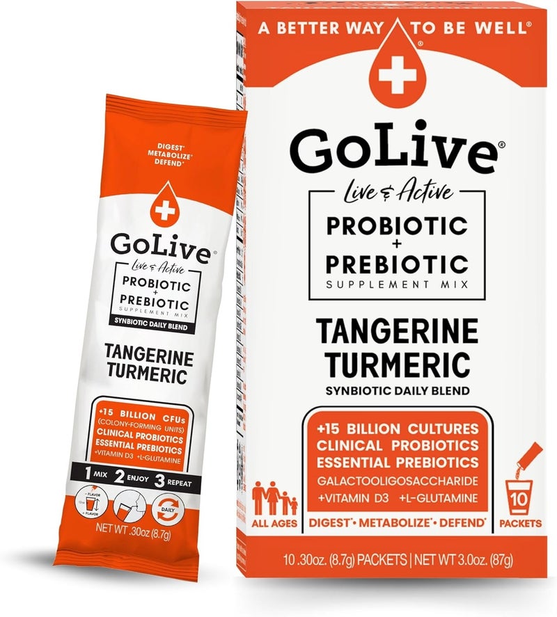GoLive Probiotic & Prebiotic Supplement Mix - Tangerine Turmeric - Image 2